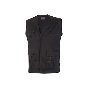 Upower Chica Chaleco Multibolsillos de Algodon Elastico - Talla L - Ligero, Cierre Cremallera, Espacio Personalizacion, Bolsillos con Solapa y Velcro,