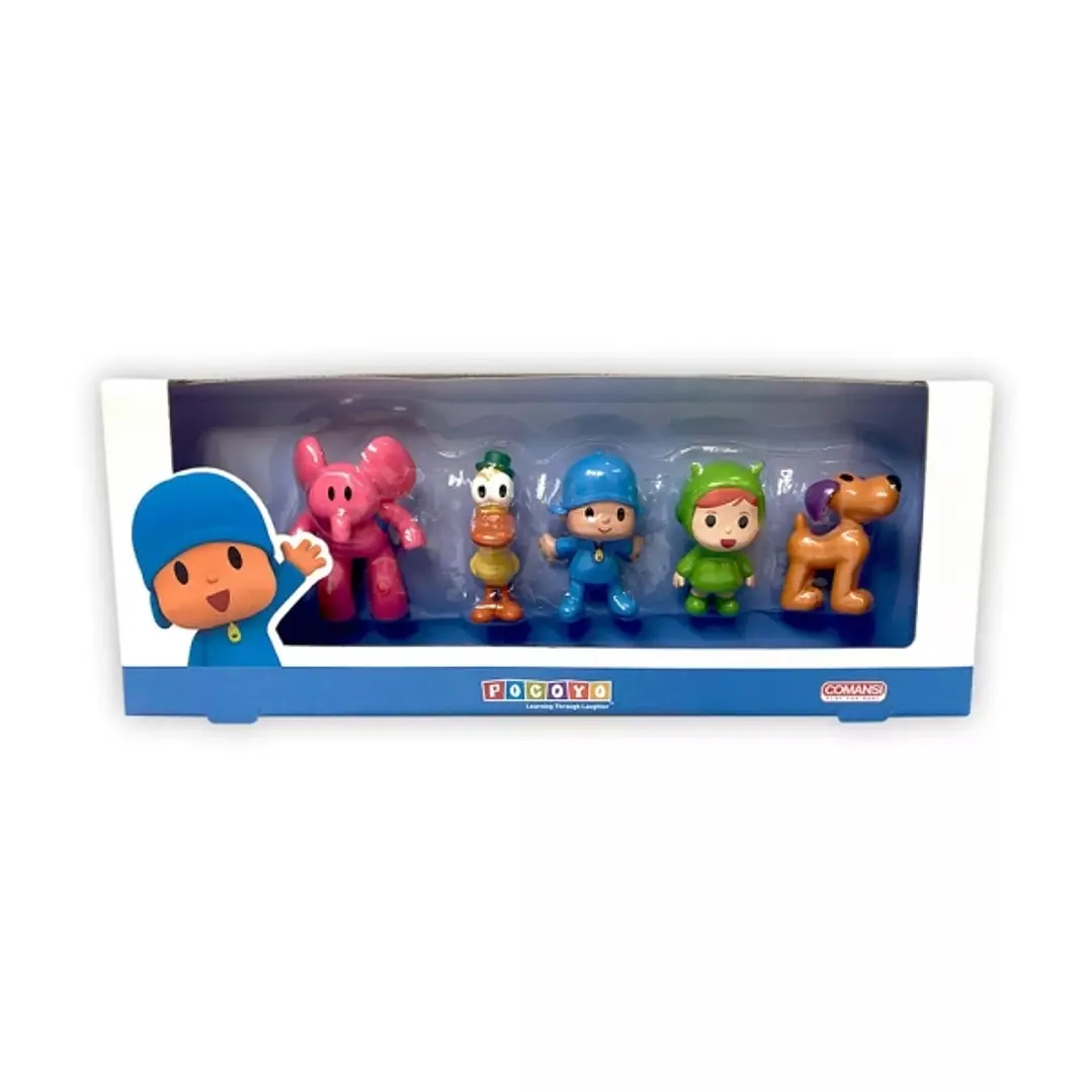 Comansi Set Pocoyo Colección Original - 5 Figuras - Personajes Televisión - Pocoyo, Nina, Elly, Pato y Lola - Juguete Educativo 1