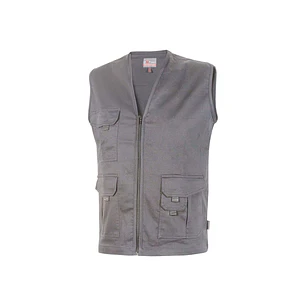 Upower Chica Chaleco Multibolsillos de Algodon Elastico - Talla 5XL - Cierre Cremallera Frontal, Bolsillos con Solapa y Velcro, Espacio para Personali