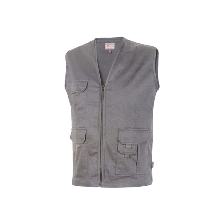 Upower Chica Chaleco Multibolsillos de Algodon Elastico - Talla 5XL - Cierre Cremallera Frontal, Bolsillos con Solapa y Velcro, Espacio para Personali 1