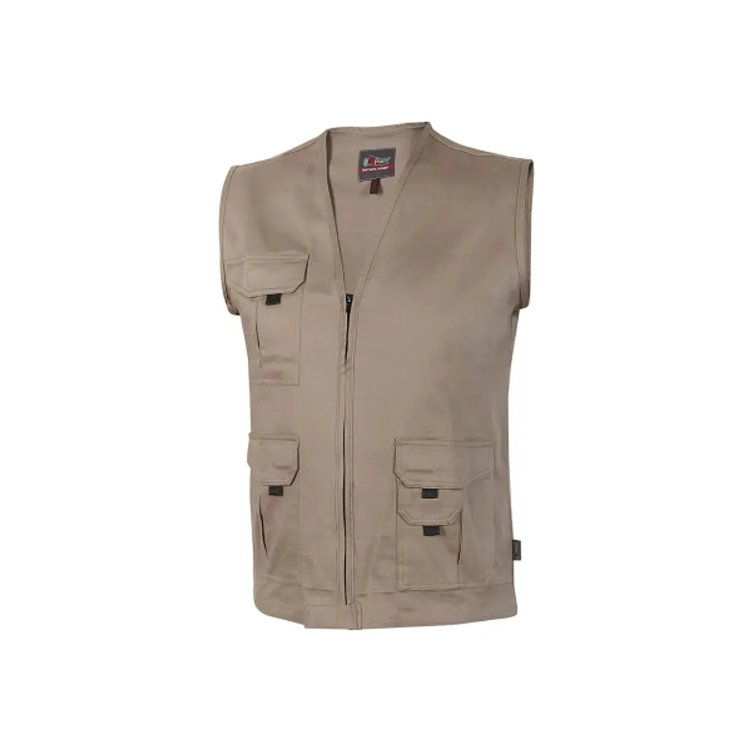 Upower Chica Chaleco Multibolsillos Algodon Elastico - Talla 5XL - Cierre Cremallera Frontal, Bolsillos Multifuncionales con Solapa y Velcro, Espacio  1