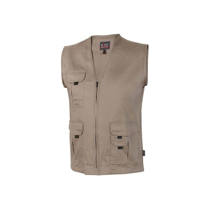 Upower Chica Chaleco Multibolsillos Algodon Elastico - Talla 2XL - Cierre Cremallera Frontal, Bolsillos Multifuncionales con Solapa y Velcro, Espacio  1