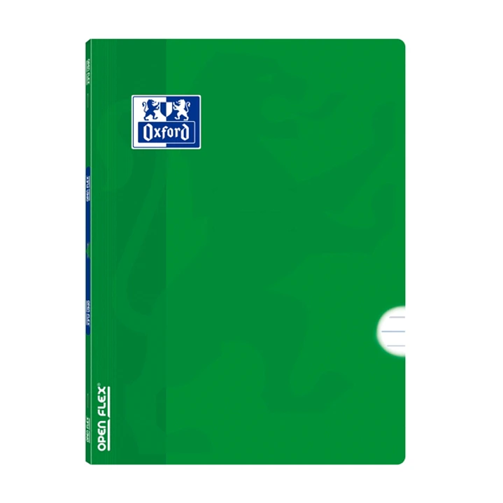 Oxford School Classic Openflex A4 Libreta Grapada - Tapa de Plastico Resistente - 1 Linea con Margen - 48 Hojas de Papel de Calidad - Color Verde 1