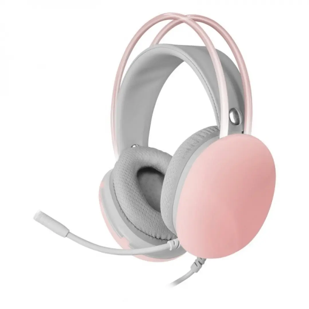 Mars Gaming MH-GLOW Auriculares - Sonido Envolvente - Iluminacion 360º CHROMA RGB - Drivers Hi-Fi Ultra-Bass 3D - Compatibilidad Universal - Color Ros 1