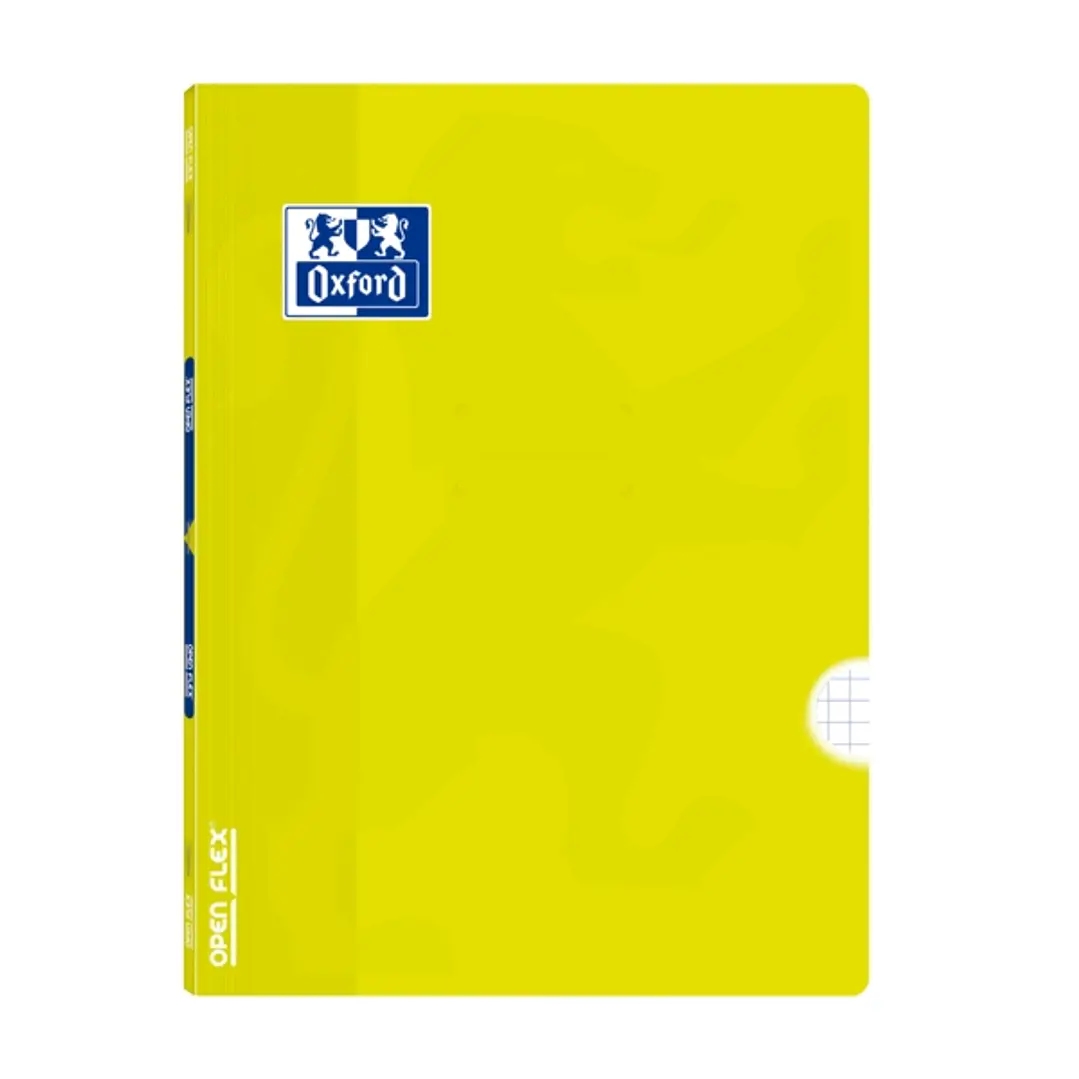 Oxford School Classic Openflex A4 - Tapa de Plastico Resistente - Libreta Grapada 4x4 con Margen - 48 Hojas de Papel de Alta Calidad - Color Lima 1