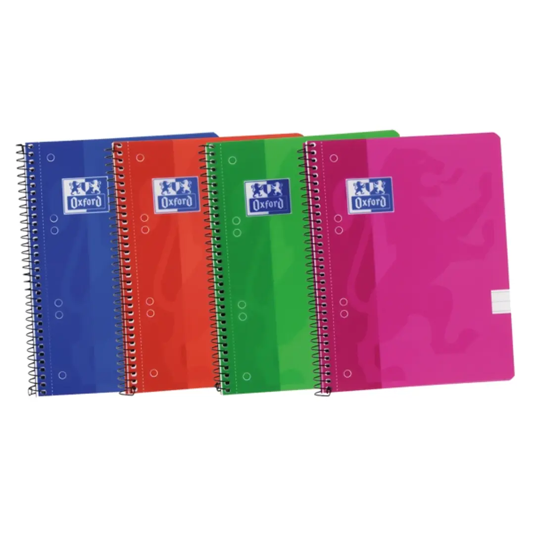Oxford School Classic A5+ Europeanbook Spiralflex - Tapa de Plastico Resistente - 1 Linea por Pagina - 50 Hojas - Colores Surtidos 1