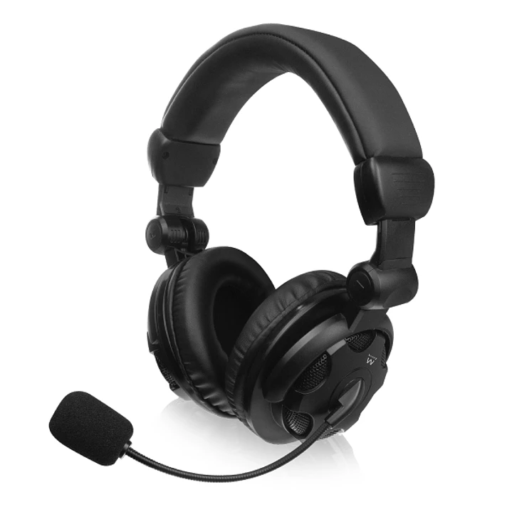 Ewent Auriculares Estereo Cubreorejas - Microfono Integrado - Control de Volumen - Cable de 1.85m - Color Negro 1
