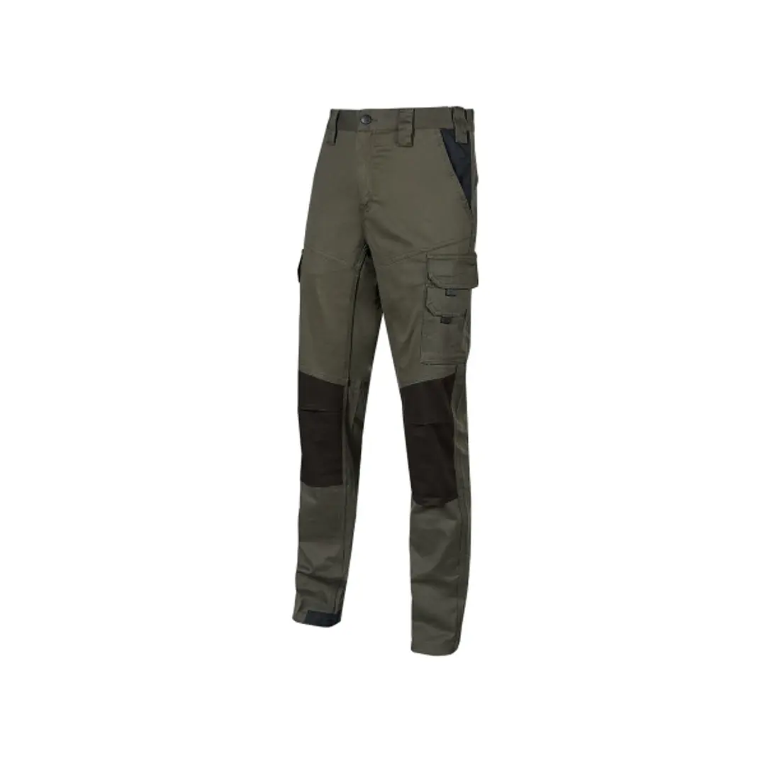 Upower Majo Pantalon de Trabajo - Talla L - Algodon Elastico, Diseño Slim-Fit, Multiples Bolsillos, Proteccion Lumbar, Detalles Reforzados, Cinta Refl 1