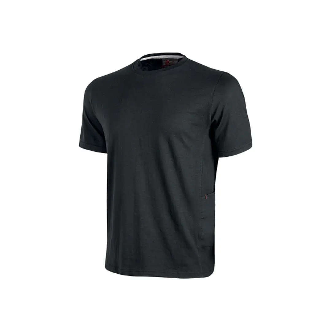 Upower Road Camiseta de Manga Corta en Polycotton Jersey - Talla 4XL - Slim-Fit, Cuello Acanalado Elastico, Bolsillo para Celular, Cinta Reflex, Prote 1