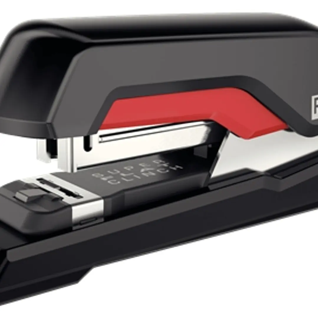Rapid Supreme S50 Grapadora de Sobremesa - Hasta 50 Hojas - Para Grapas 24/6-8+, 26/6-8+ - Grapado Plano y Clavado - Color Negro/Rojo 1