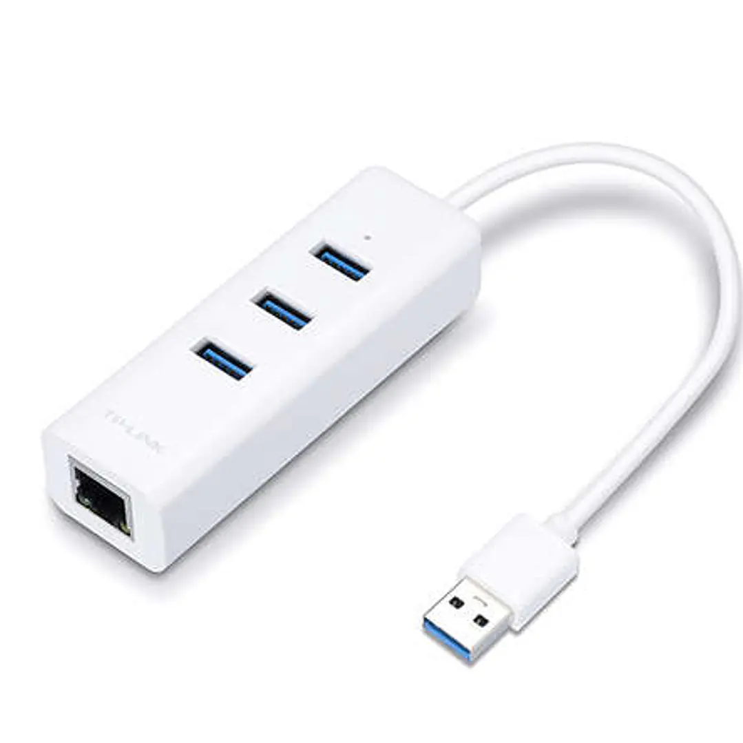 TP-Link UE330 Hub de 3 Puertos USB 3.0 y Adaptador Ethernet Gigabit 1