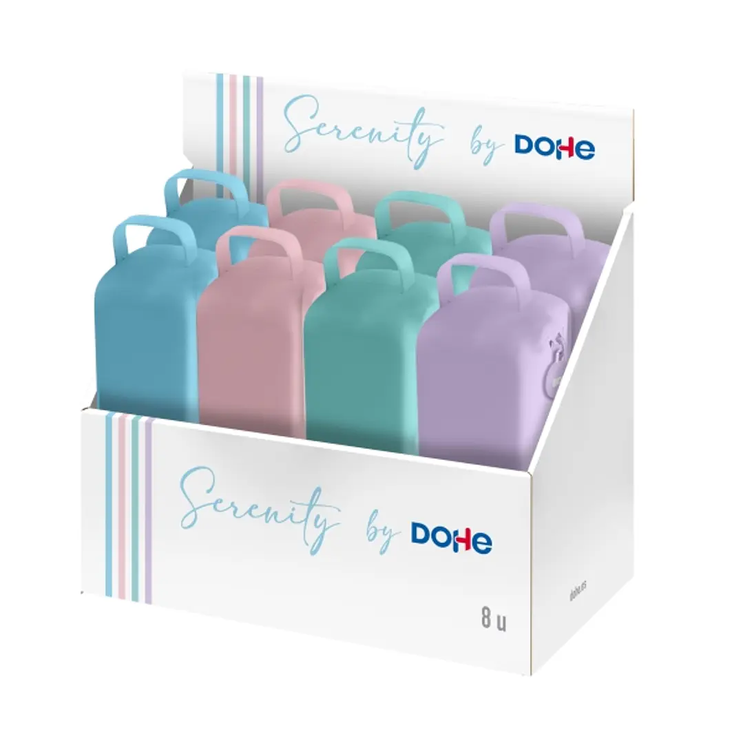 Dohe Serenity Expositor con 8 Portatodo - Cremallera - Tirador de Goma - Silicona de Tacto Suave - Asa Lateral - Colores Surtidos 1