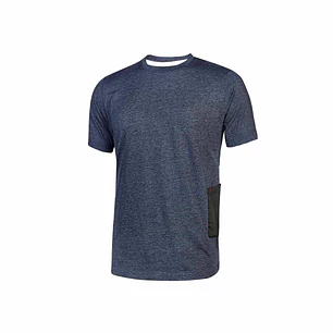 Upower Road Camiseta de Manga Corta en Polycotton Jersey - Talla 2XL - Slim-Fit, Cuello Acanalado Elastico, Bolsillo para Celular, Cinta Reflex, Prote