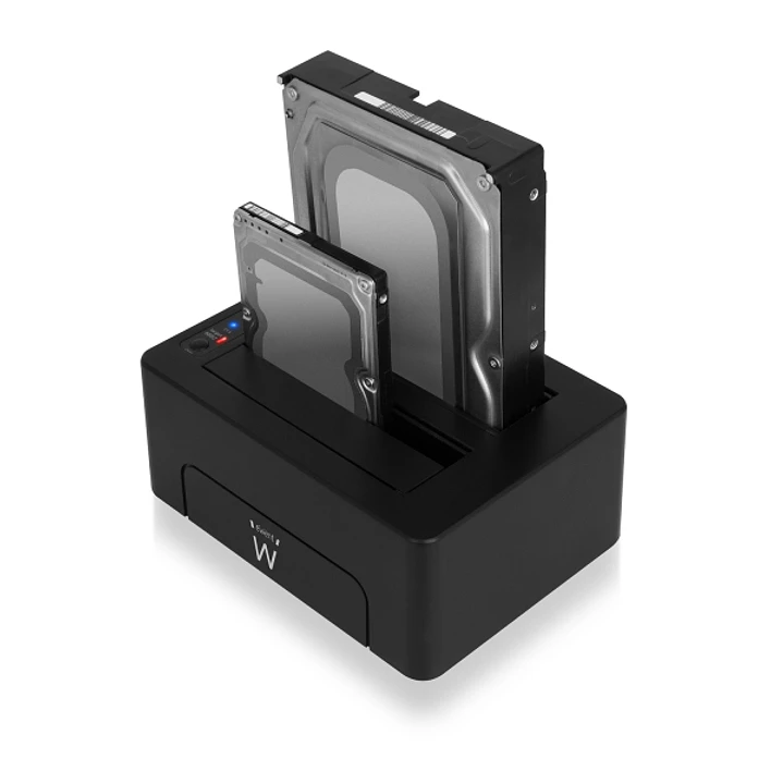 Ewent Estacion de Docking de Doble Bahia - HDD/SSD SATA de 2.5/3.5