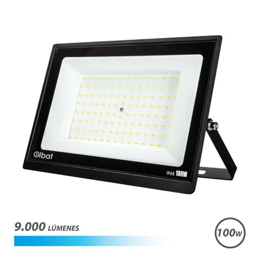 Elbat Foco LED Serie Super Slim 100W - 9000 Lumenes - 6500K Luz Fria - IP65 Para Uso en Exterior 1