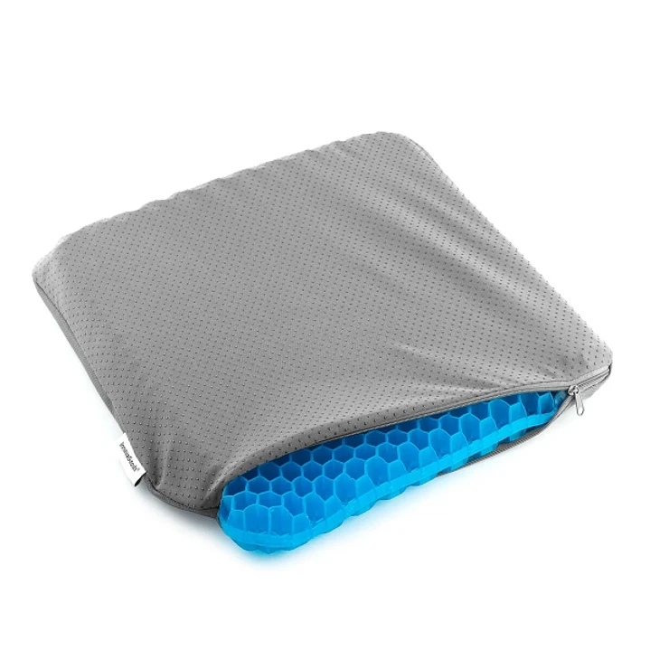 Innovagoods Hexafresh Cojin de Gel de Panal de Abeja - Antideslizante - Refrigerante - Funda Extraible para Limpieza - 39x37x3cm - Color Azul 1