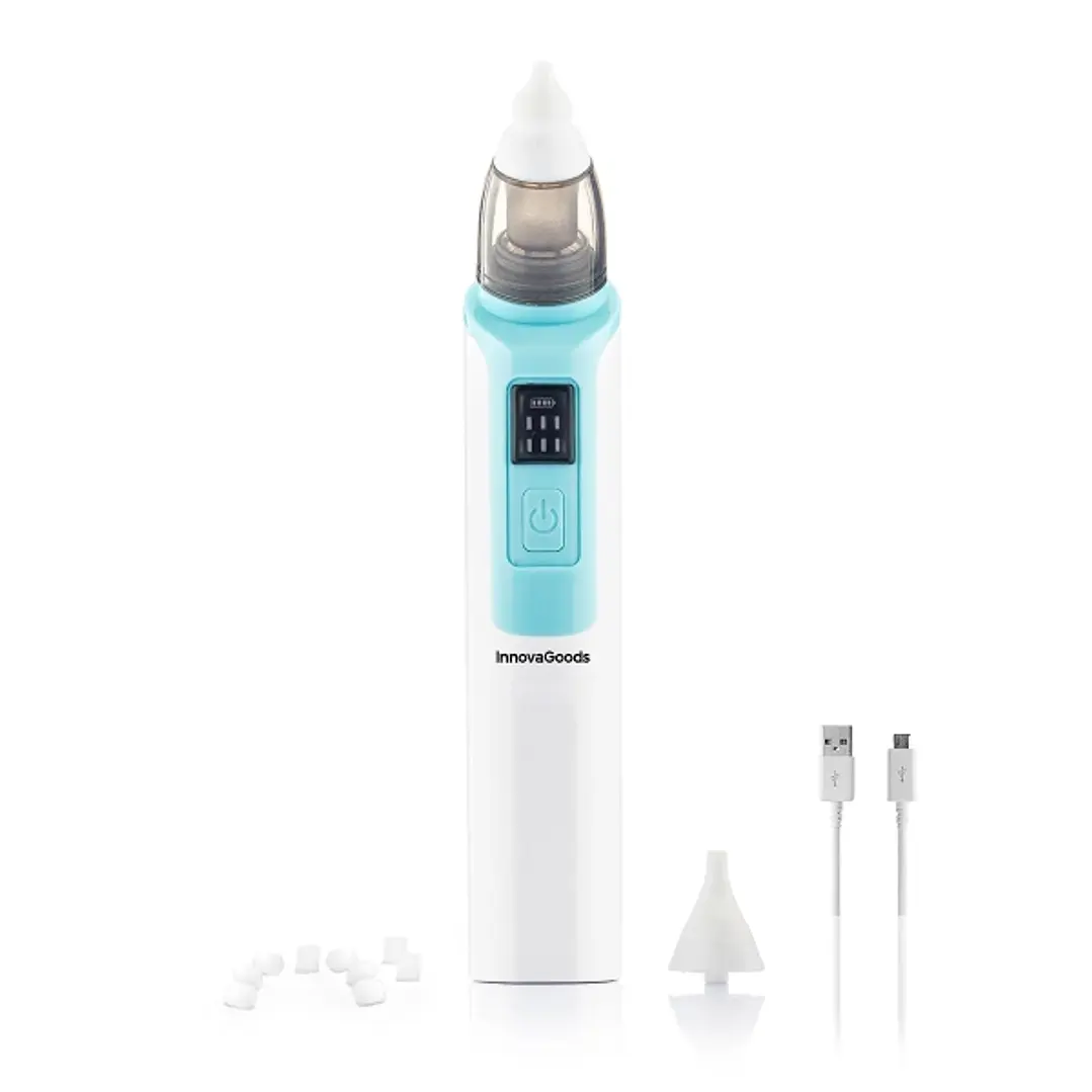 Innovagoods Nizi Aspirador Nasal para Bebes - Silencioso - 6 Velocidades - Bateria 500mAh - Ergonomico - Incluye Accesorios - Recargable - Facil Limpi 1