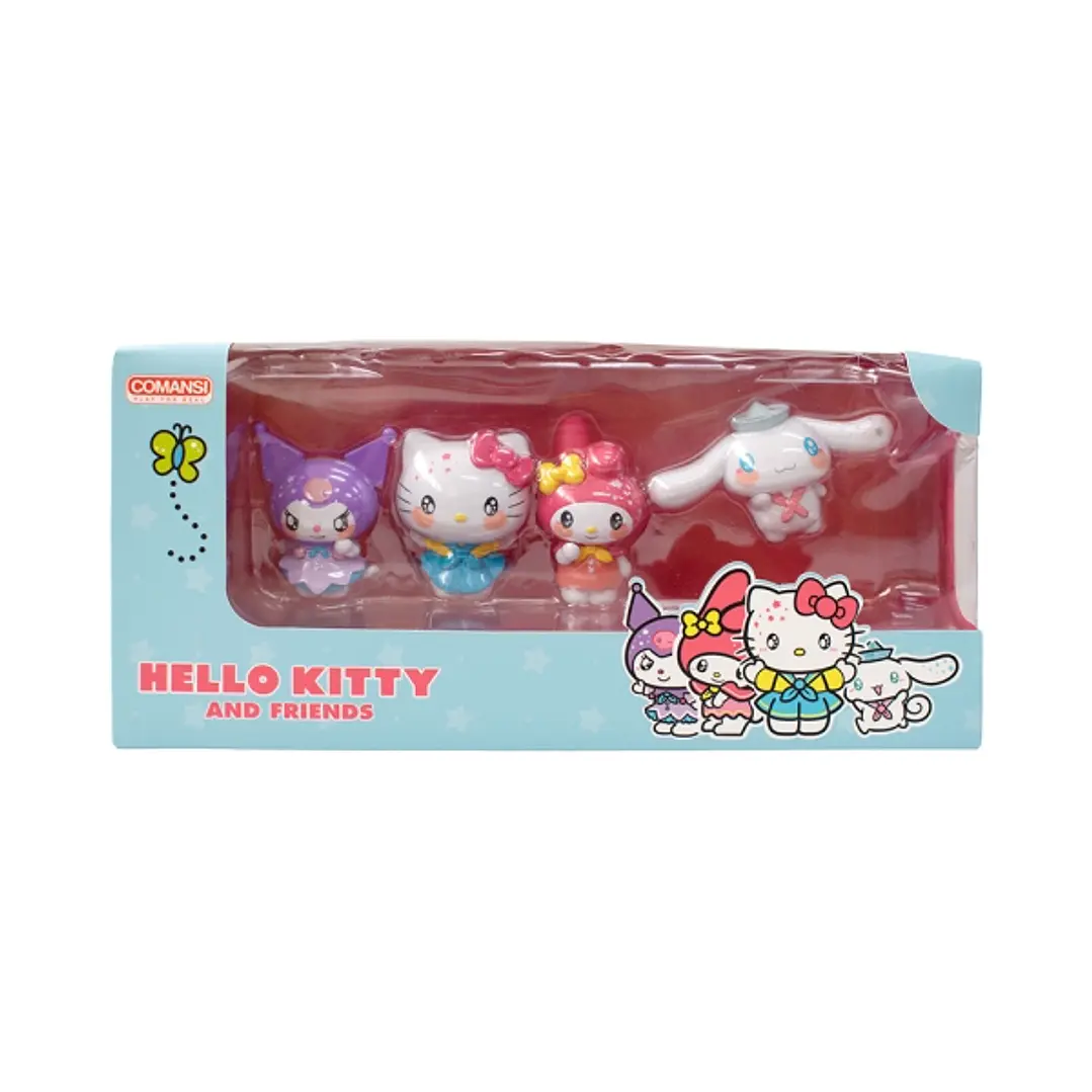 Comansi Set Hello Kitty & Friends Colección Completa - 4 Figuras - Diseño Kawaii - Hello Kitty, My Melody, Kuromi y Cinnamoroll 1