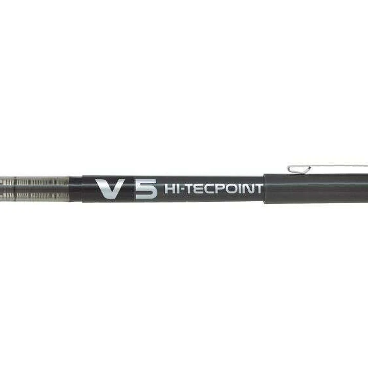 Pilot Boligrafo de tinta liquida V5 HI-Tecpoint Rollerball - Punta fina de aguja 0.5mm - Trazo 0.3mm - Color Negro 1