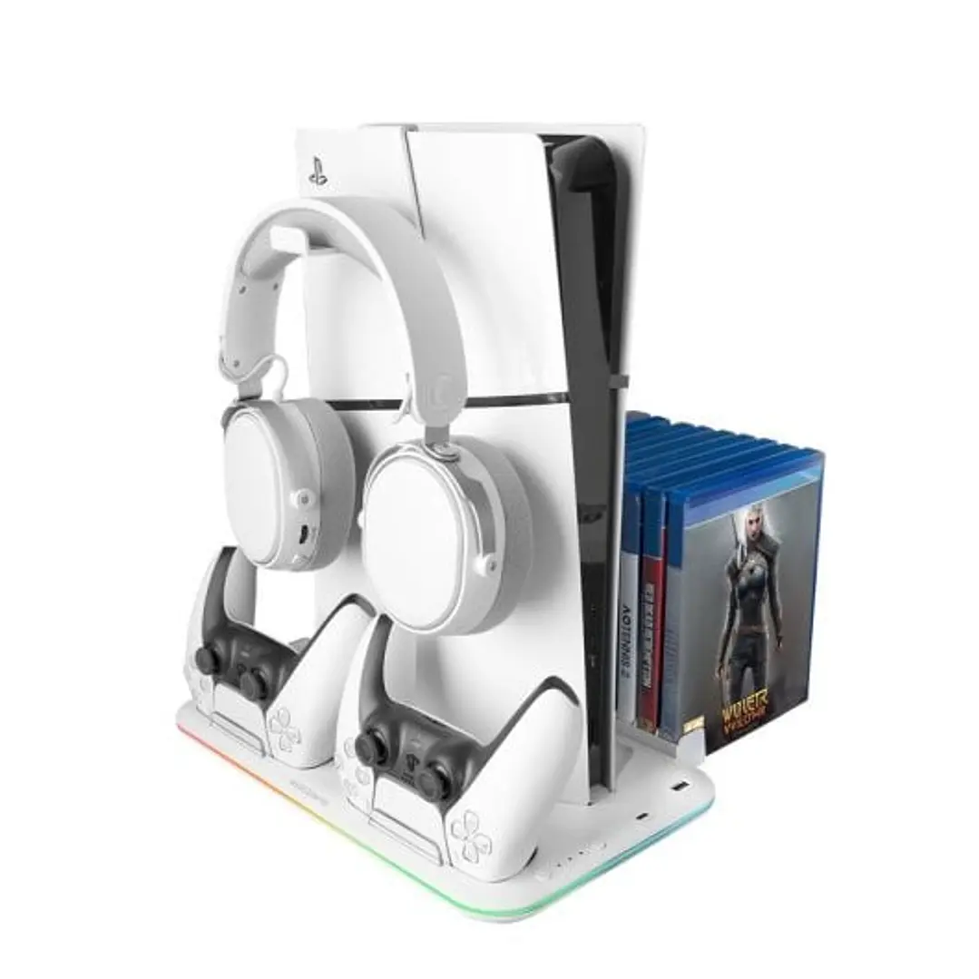 Mars Gaming MPS5-B2 Soporte Multifuncion para PS5 - Carga Dual - Refrigeracion Silenciosa - Iluminacion RGB - Soporte Auriculares - Organizador 15 Jue 1
