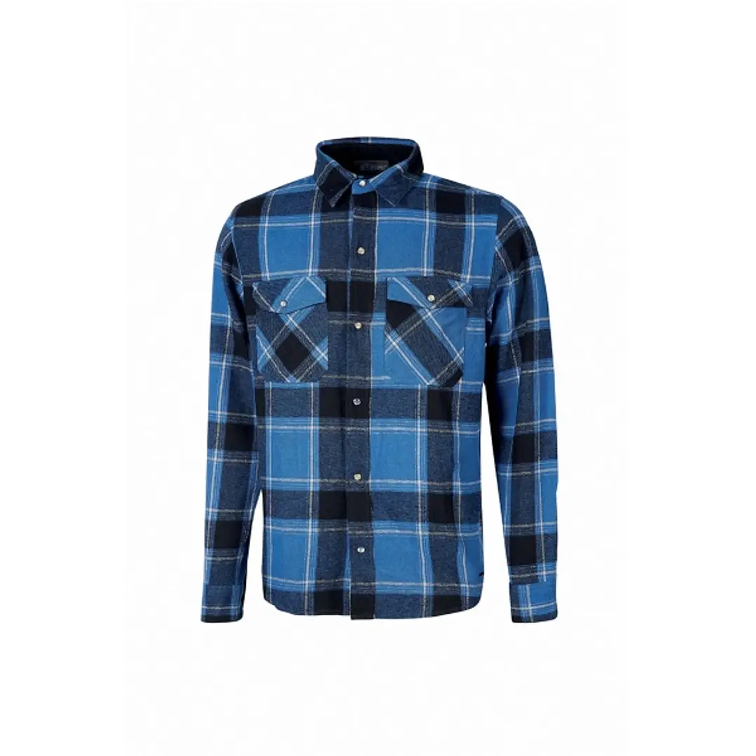 Upower Cedar Camisa de Trabajo Termica - Talla L - Franela a Cuadros, Bolsillos con Botones Perlados, Revestimiento Interno de Pana, Proteccion DPI1,  1