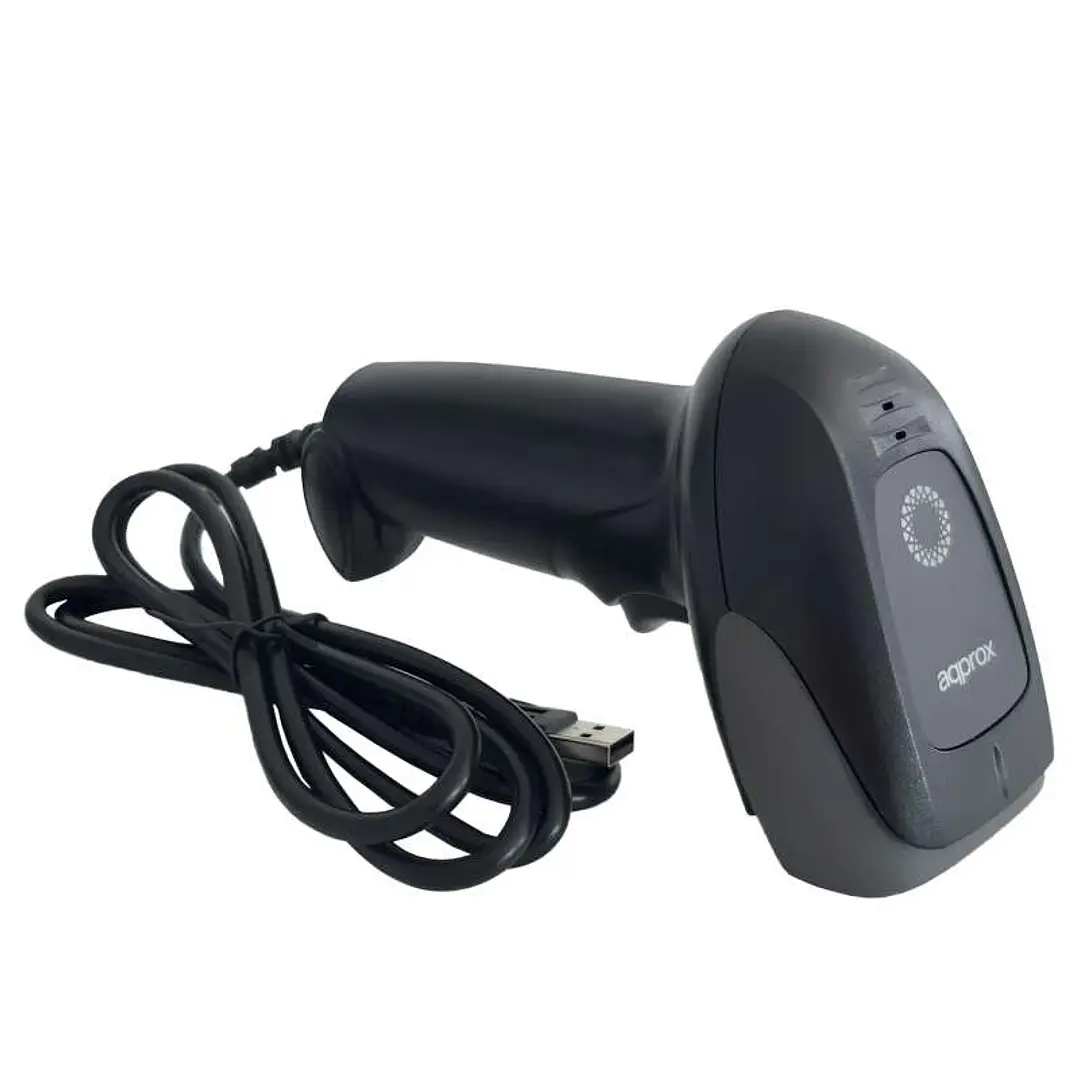 Approx Lector de Codigos de Barras 1D USB - Indicador LED, Beeper - Velocidad 300 veces por Segundo - Color Negro 1