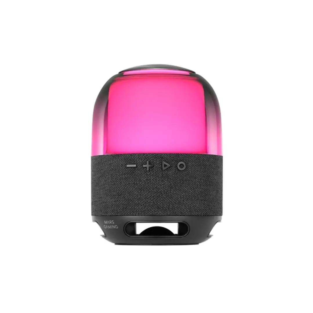Mars Gaming MS-FLOW Altavoz Bluetooth de 15W - Luces RGB 360 Grados - Bateria de 2000mAh - Compacto - Alcance hasta 10m - Color Negro 1