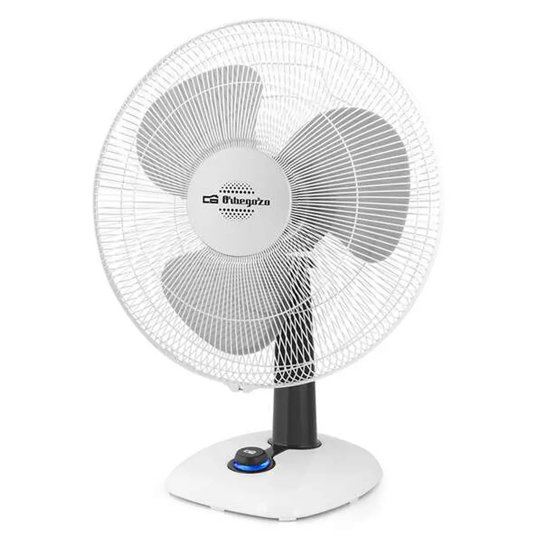 Orbegozo TF 0133 Ventilador de Sobremesa - Potente Flujo de Aire - Funcion Oscilacion e Inclinacion Regulable - 3 Velocidades de Ventilacion - Control 1