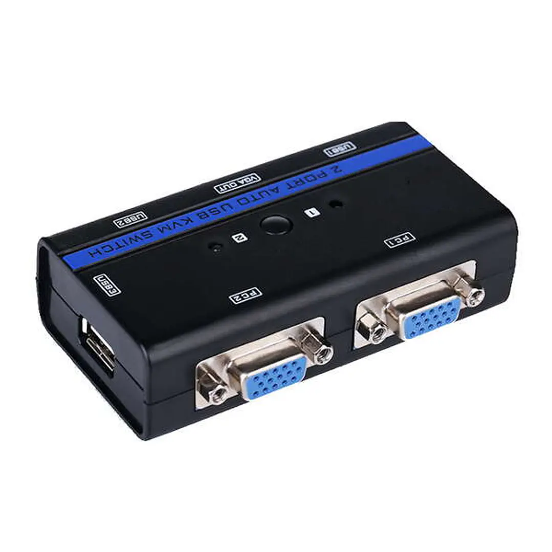 Aisens Conmutador KVM VGA USB 1U-2PC+Cable - Color Negro 1