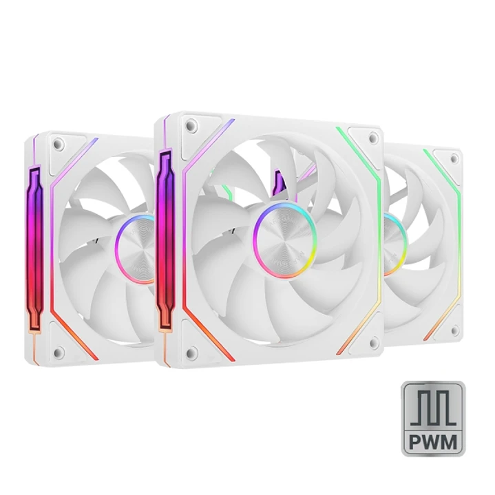 Mars Gaming MF-LINKFINITYKIT2 Pack de 3 Ventiladores de 120mm - Iluminacion ARGB Infinity Mirror - Silencioso 12dB - Modular Linkfinity Magnetico - Co 1