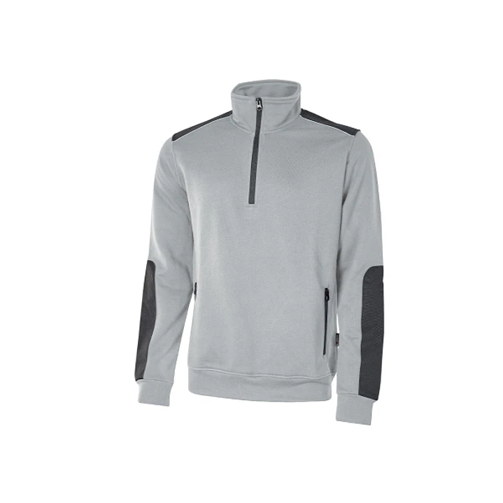 Upower Cushy Sudadera Cepillada con Media Cremallera - Talla 4XL - Cuello Alto, Bolsillos Laterales con Cremallera, Refuerzos Antidesgaste, Insertos R 1