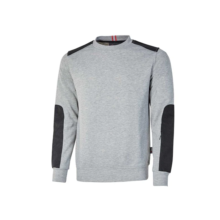 Upower Ryke Sudadera Cepillada Cuello Redondo - Talla L - Bolsillo Antebrazo, Refuerzos Antidesgaste, Elementos Reflectantes, Tejido Acanalado - Color 1