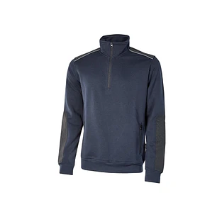 Upower Cushy Sudadera Cepillada con Media Cremallera - Talla 3XL - Cuello Alto, Bolsillos Laterales con Cremallera, Refuerzos Antidesgaste, Insertos R