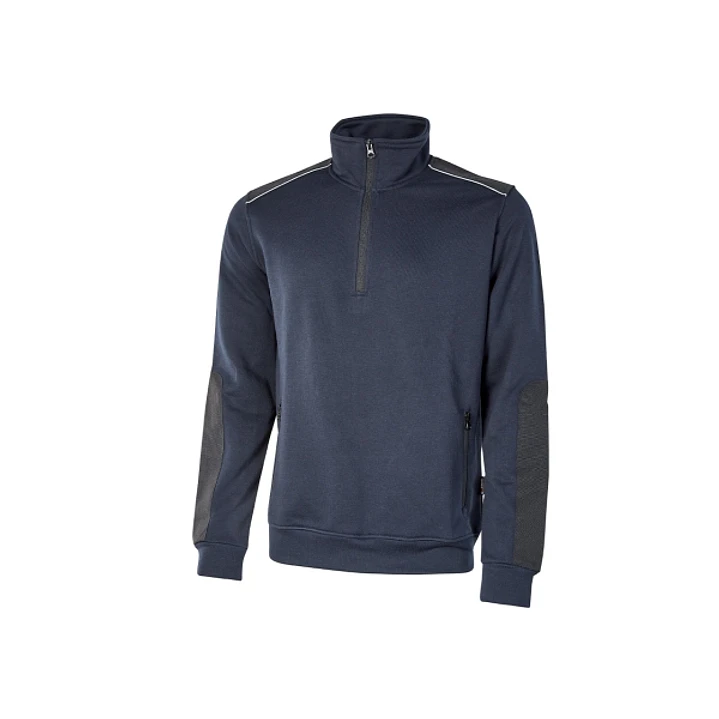 Upower Cushy Sudadera Cepillada con Media Cremallera - Talla 2XL - Cuello Alto, Bolsillos Laterales con Cremallera, Refuerzos Antidesgaste, Insertos R 1