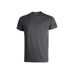 Upower Figi Camiseta de Trabajo de Algodon Cardado - Talla L - Cuello Elastico Acanalado, Cinta Para-Sudor, Proteccion DPI1 - Color Gris Meteorito