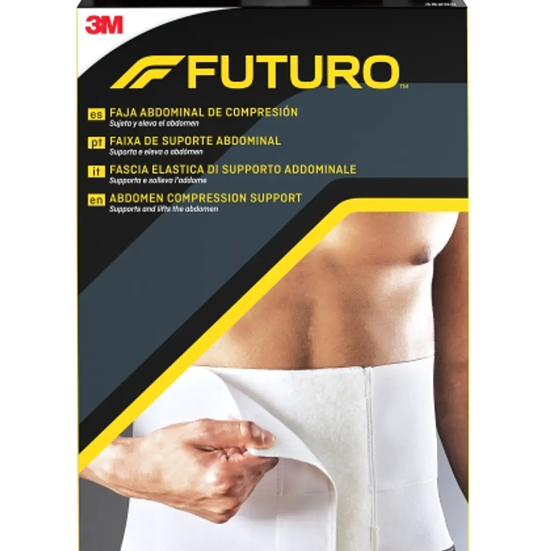 Futuro Faja Abdominal de Compresion - Talla L (106.7 - 132.1cm) - Forma Anatomica - Transpirable - Color Blanco 1
