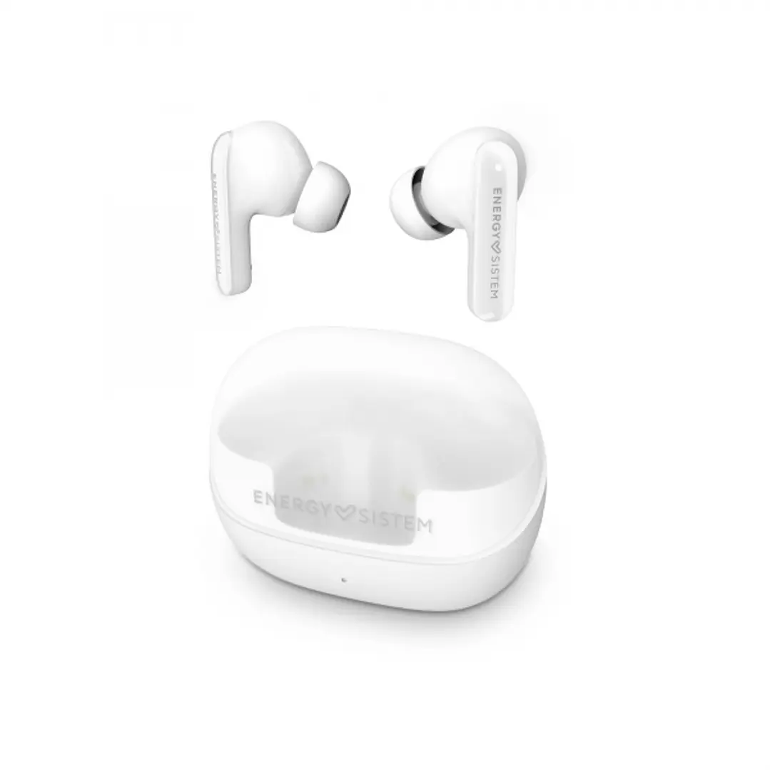 Energy Sistem Auriculares ANC -30dB - Quad Mic - Bluetooth 5.4 - 25h Autonomia - IPX4 - Plastico Reciclado - Color Blanco 1