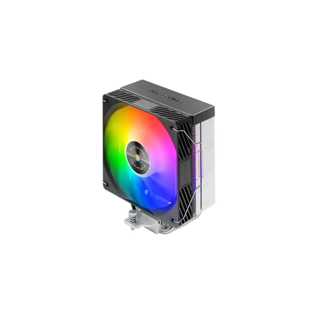 Mars Gaming MCPU-X4ARGB Disipador CPU con 220W de Potencia - Ventilador PWM de 120mm - Iluminacion ARGB - 4 Heatpipes HCT - Color Negro 1