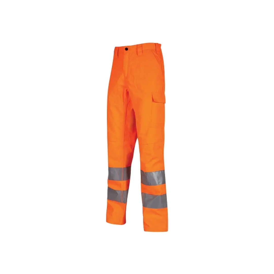 Upower Vega Pantalon de Trabajo de Verano - Talla 2XL - Alta Visibilidad, Comodidad y Resistencia, Refuerzos Lumbar y Rodillas, Cierre Cremallera, Bol 1