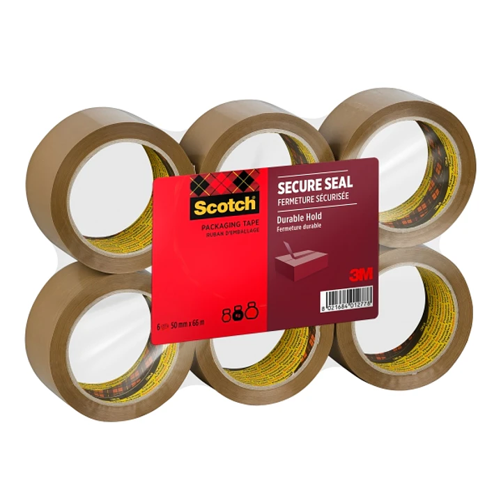 Scotch Pack de 6 Precintos de Embalaje - 50mm x 66m - Sellado Seguro - Color Marron 1