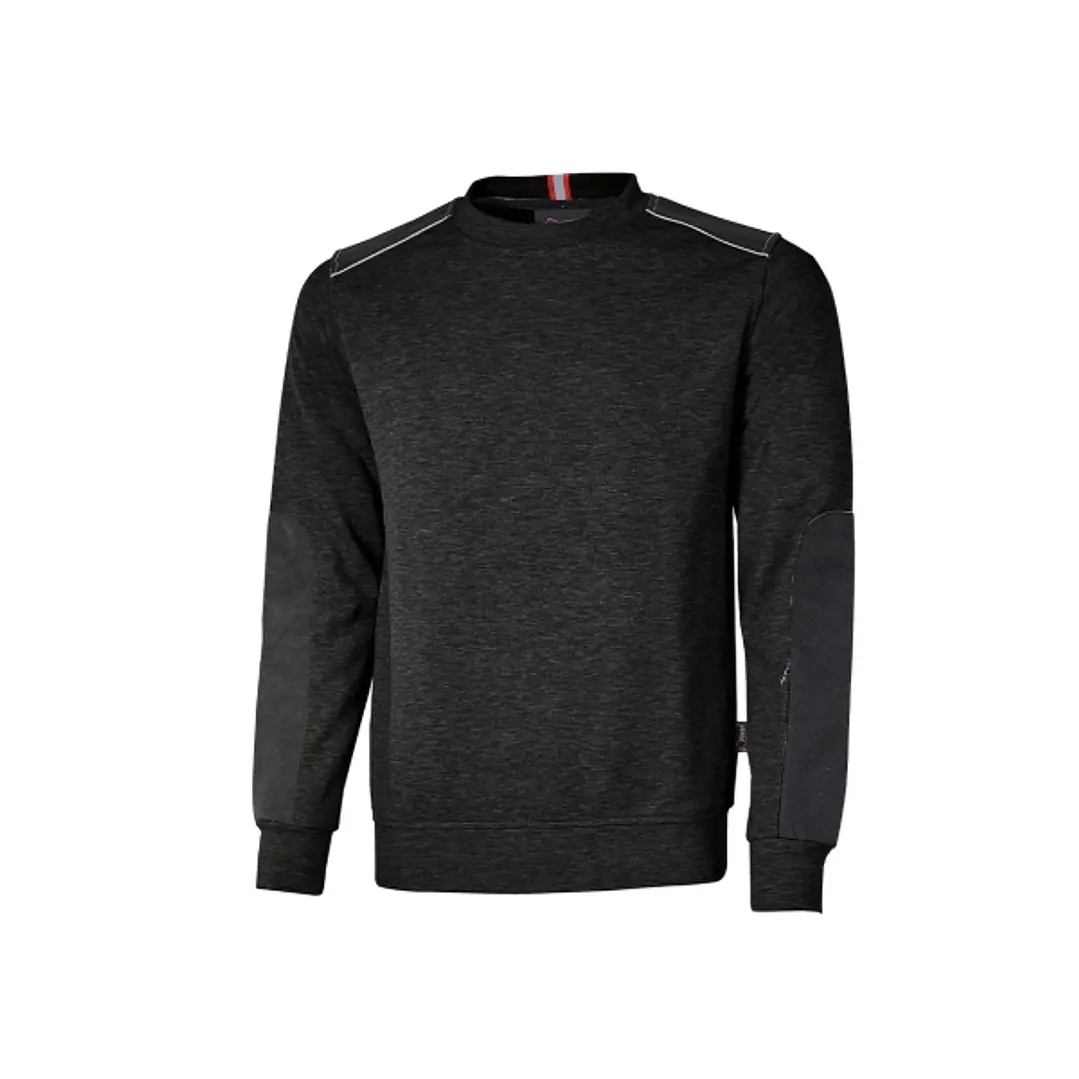 Upower Ryke Sudadera Cepillada Cuello Redondo - Talla S - Bolsillo Antebrazo, Refuerzos Duraderos, Elementos Reflectantes, Proteccion DPI1 - Color Neg 1