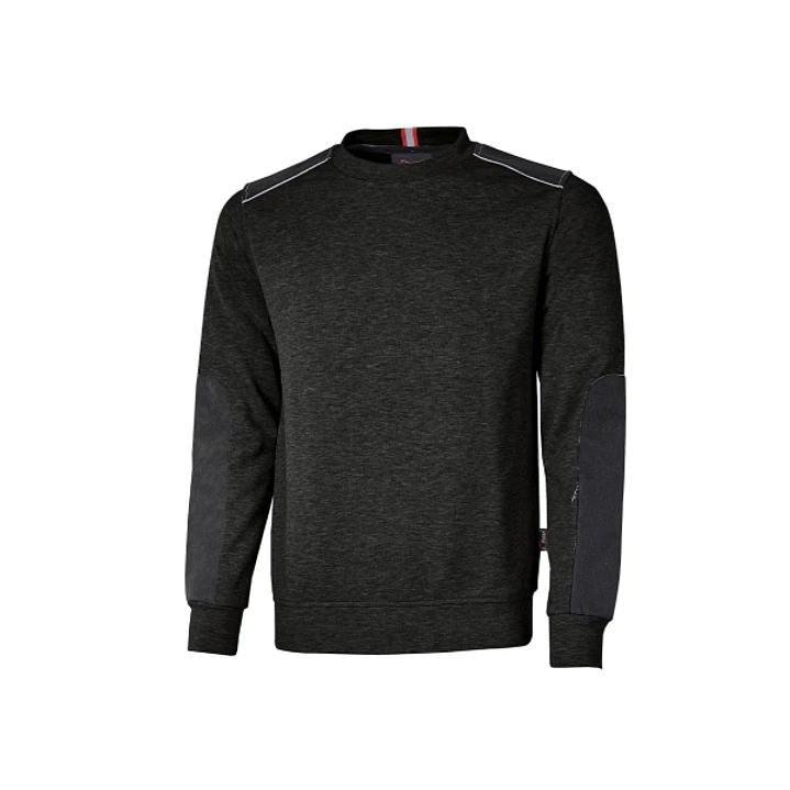 Upower Ryke Sudadera Cepillada Cuello Redondo - Talla S - Bolsillo Antebrazo, Refuerzos Duraderos, Elementos Reflectantes, Proteccion DPI1 - Color Neg 1