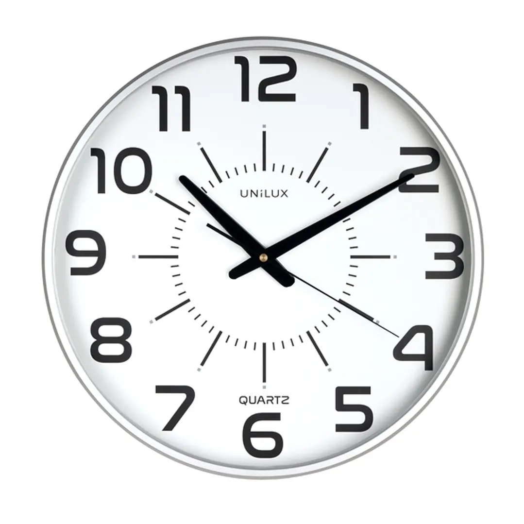 Unilux Reloj de Pared Maxi Pop Gris - Diseño Moderno y Llamativo - Gran Tamaño para Facil Lectura - Color Gris 1