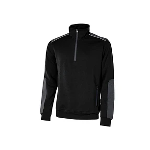 Upower Cushy Sudadera Cepillada con Media Cremallera - Talla 3XL - Cuello Alto, Bolsillos con Cremallera, Refuerzos Antidesgaste, Detalles Reflectante