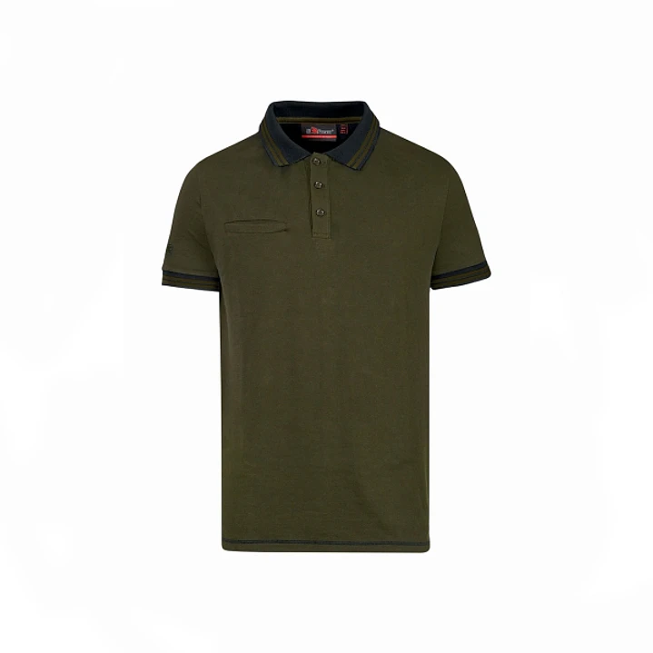 Upower Way Polo Hombre Manga Corta - Talla M - Algodon Stretch, Ajuste Slim Fit, Ribetes en Contraste, Cierre Tres Botones, Aberturas Laterales, Prote 1