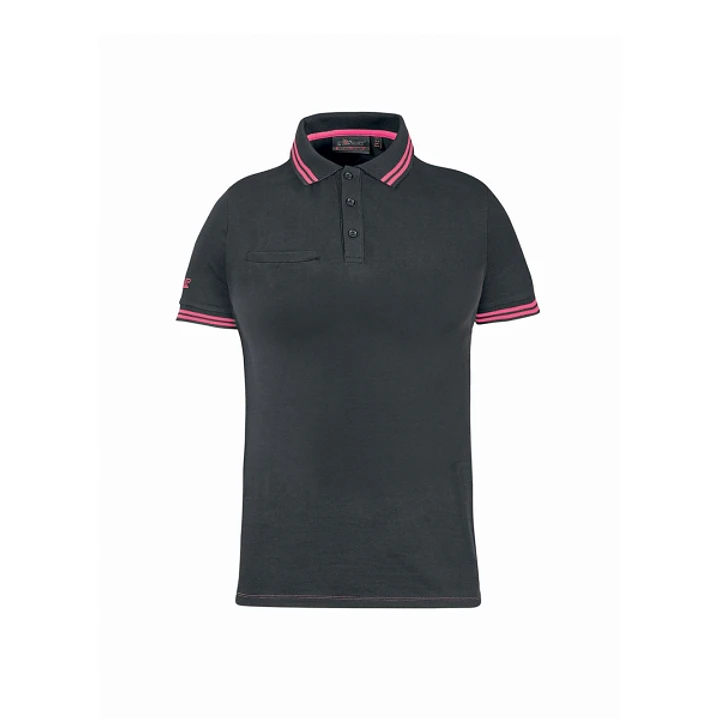 Upower Way Lady Polo Mujer Manga Corta - Talla M - Algodon Stretch, Ajuste Slim Fit, Transpirable, Ribetes en Contraste, Cierre de Tres Botones, Prote 1