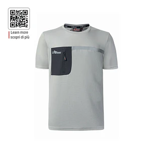 Upower Christal Camiseta T-Shirt Hombre - Talla 4XL - Termorregulacion Inteligente, Efecto Antimicrobiano, Detalles Reflectantes, Bolsillo con Cremall