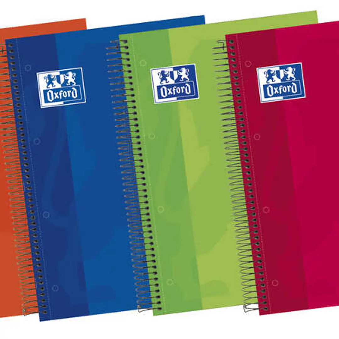 Oxford Europeanbook 5 Cuaderno Espiral Formato A4+ Horizontal 1 Linea - 120 Hojas - Tapa Extradura acabado Brillante - 5 Bandas de Color - Colores Sur 1
