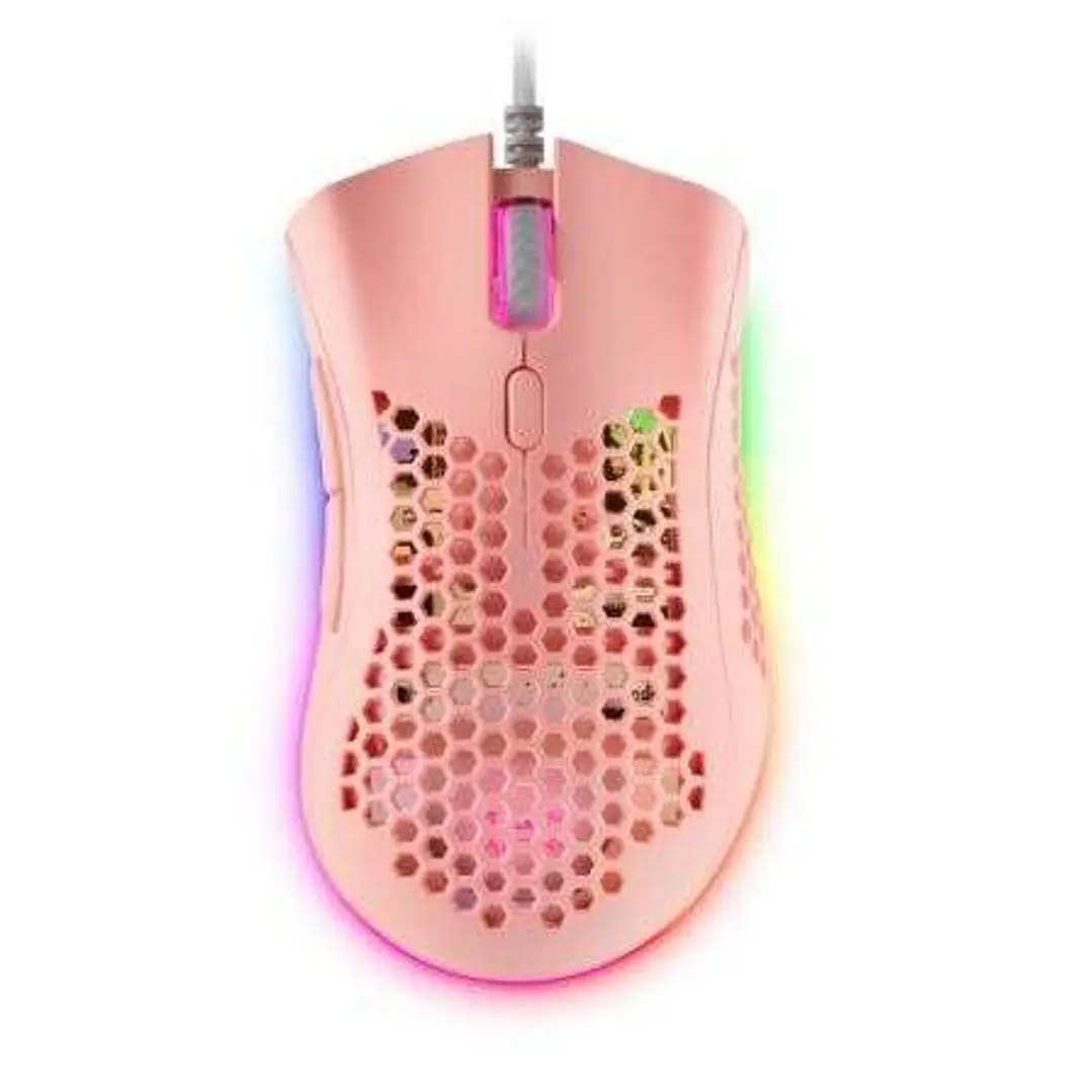 Mars Gaming MMEX Raton Gaming USB 32000dpi - Carcasa de Panel Perforado - 7 Botones Programables - Iluminacion RGB Chroma - Uso Diestro - Cable de 1.7 1
