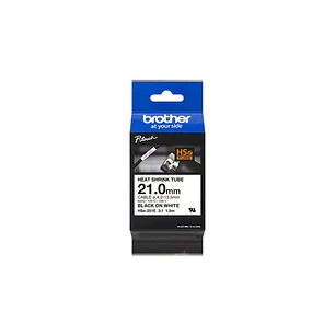 Brother HSe251E Cinta Tubo Termorretractil Original de Etiquetas para Cables - Texto Negro sobre Fondo Blanco - Ancho 21mm x 1.5 metros - Cable Recome